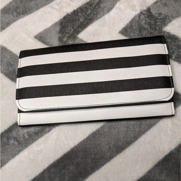 Kut From The Kloth Pristine Wallet -Black and White Stripes - Picture 5 of 9